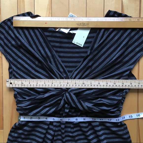 *NWT* MAX STUDIO Striped V-neck Jersey Dress, Large - Picture 7 of 8